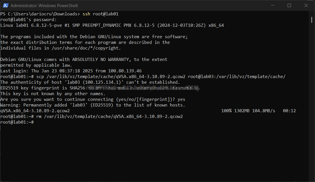 Node to Node scp